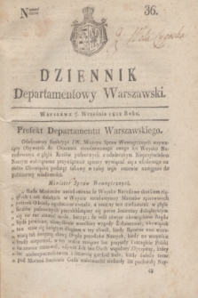 Dziennik Departamentowy Warszawski. 1812, nr 36 (7 września)