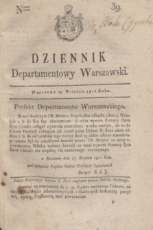 Dziennik Departamentowy Warszawski. 1812, nr 39 (28 września)