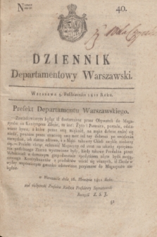 Dziennik Departamentowy Warszawski. 1812, nr 40 (5 października)