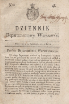Dziennik Departamentowy Warszawski. 1812, nr 41 (12 października)