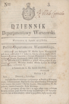 Dziennik Departamentowy Warszawski. 1813, nr 3 (18 stycznia)