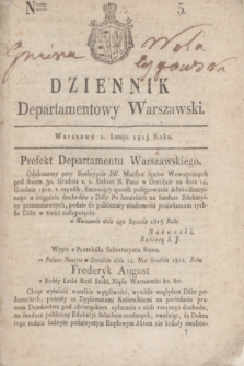 Dziennik Departamentowy Warszawski. 1813, nr 5 (1 lutego)