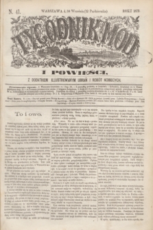 Tygodnik Mód i Powieści : z dodatkiem illustrowanym ubrań i robót kobiecych. 1872, N. 41 (12 października) + dod.