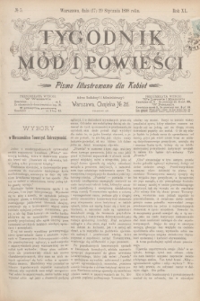 Tygodnik Mód i Powieści : pismo illustrowane dla kobiet. R.40, № 5 (29 stycznia 1898)
