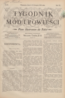 Tygodnik Mód i Powieści : pismo illustrowane dla kobiet. R.40, № 33 (13 sierpnia 1898)