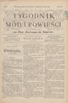 Tygodnik Mód i Powieści : pismo illustrowane dla kobiet. R.40, № 41 (8 października 1898)