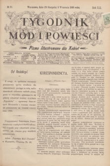 Tygodnik Mód i Powieści : pismo illustrowane dla kobiet. R.41, № 36 (9 września 1899)