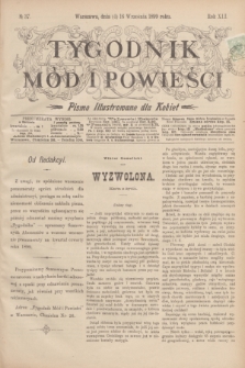 Tygodnik Mód i Powieści : pismo illustrowane dla kobiet. R.41, № 37 (16 września 1899)