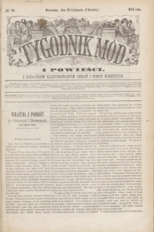 Tygodnik Mód i Powieści : z dodatkiem illustrowanym ubrań i robót kobiecych. 1876, № 49 (2 grudnia)