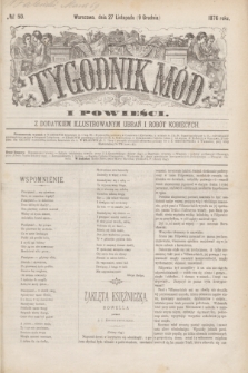 Tygodnik Mód i Powieści : z dodatkiem illustrowanym ubrań i robót kobiecych. 1876, № 50 (9 grudnia) + wkładka