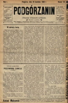 Podgórzanin : tygodnik społeczno-literacki. 1900, nr 18
