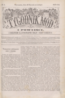 Tygodnik Mód i Powieści : z dodatkiem illustrowanym ubrań i robót kobiecych. 1878, № 6 (9 lutego) + dod. + wkładka