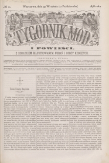 Tygodnik Mód i Powieści : z dodatkiem illustrowanym ubrań i robót kobiecych. 1878, № 41 (12 października) + wkładka