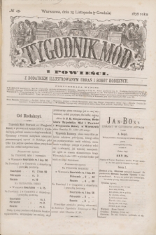 Tygodnik Mód i Powieści : z dodatkiem illustrowanym ubrań i robót kobiecych. 1878, № 49 (7 grudnia) + dod.