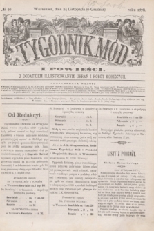 Tygodnik Mód i Powieści : z dodatkiem illustrowanym ubrań i robót kobiecych. 1879, № 49 (24 listopada) + dod.