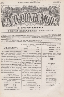 Tygodnik Mód i Powieści : z dodatkiem illustrowanym ubrań i robót kobiecych. 1879, № 51 (20 grudnia) + dod.