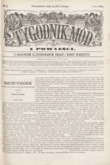 Tygodnik Mód i Powieści : z dodatkiem illustrowanym ubrań i robót kobiecych. 1881, № 9 (26 lutego) + dod.