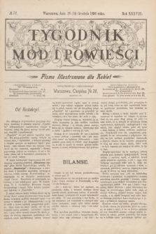 Tygodnik Mód i Powieści : pismo illustrowane dla kobiet. R.38, № 52 (26 grudnia 1896)