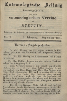Entomologische Zeitung herausgegeben von dem entomologischen Vereine zu Stettin. Jg.2, No. 9 (September 1841)