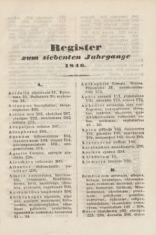 Entomologische Zeitung herausgegeben von dem entomologischen Vereine zu Stettin. Jg.7, Indeks (1846) + wkładka