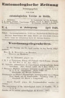 Entomologische Zeitung herausgegeben von dem entomologischen Vereine zu Stettin. Jg.9, No. 4 (April 1848)