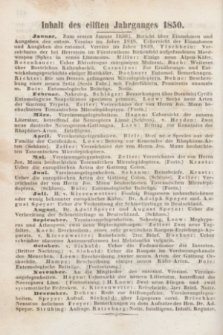 Entomologische Zeitung herausgegeben von dem entomologischen Vereine zu Stettin. Jg.11, Indeks (1850) + wkładka