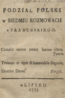 Podział Polski : w Siedmiu Rozmowach