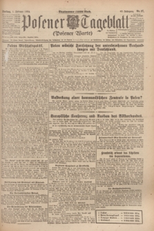 Posener Tageblatt (Posener Warte). Jg.63, Nr. 27 (1 Februar 1924) + dod.