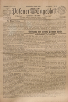 Posener Tageblatt (Posener Warte). Jg.63, Nr. 99 (29 April 1924) + dod.