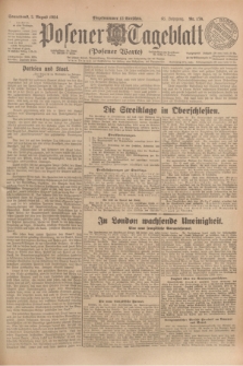 Posener Tageblatt (Posener Warte). Jg.63, Nr. 176 (2 August 1924) + dod.