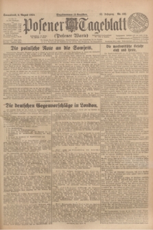 Posener Tageblatt (Posener Warte). Jg.63, Nr. 182 (9 August 1924) + dod.