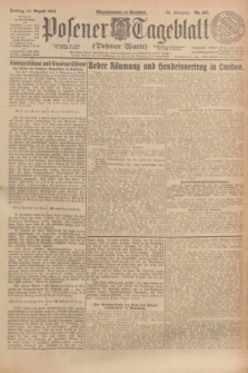 Posener Tageblatt (Posener Warte). Jg.63, Nr. 187 (15 August 1924) + dod.