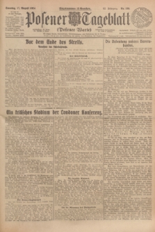 Posener Tageblatt (Posener Warte). Jg.63, Nr. 188 (17 August 1924) + dod.