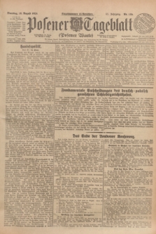 Posener Tageblatt (Posener Warte). Jg.63, Nr. 189 (19 August 1924) + dod.