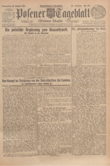 Posener Tageblatt (Posener Warte). Jg.63, Nr. 197 (28 August 1924) + dod.