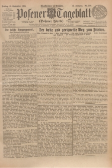 Posener Tageblatt (Posener Warte). Jg.63, Nr. 210 (12 September 1924) + dod.