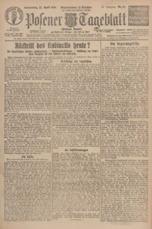 Posener Tageblatt (Posener Warte). Jg.65, Nr. 91 (22 April 1926) + dod.