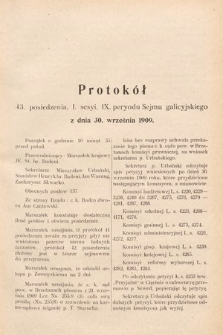 [Kadencja IX, sesja I, pos. 43] Protokoły z I. Sesyi IX. Peryodu Sejmu Krajowego Królestwa Galicyi i Lodomeryi z Wielkiem Księstwem Krakowskiem w r. 1909 i 1910. T. 2. Protokół 43