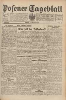 Posener Tageblatt. Jg.71, Nr. 181 (10 August 1932) + dod.