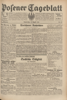 Posener Tageblatt. Jg.71, Nr. 187 (18 August 1932) + dod.