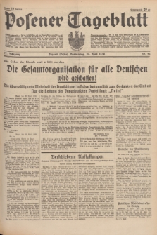 Posener Tageblatt. Jg.77, Nr. 96 (28 April 1938) + dod.