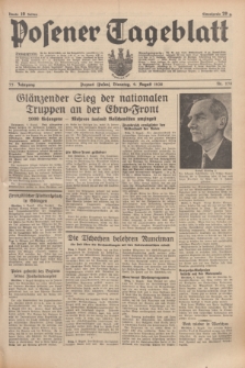 Posener Tageblatt. Jg.77, Nr. 179 (9 August 1938) + dod.