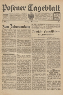 Posener Tageblatt. Jg.72, Nr. 2 (3 Januar 1933) + dod.