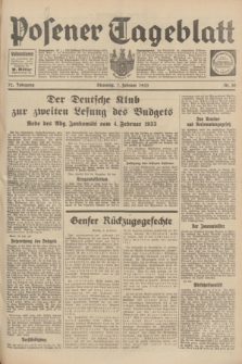 Posener Tageblatt. Jg.72, Nr. 30 (7 Februar 1933) + dod.