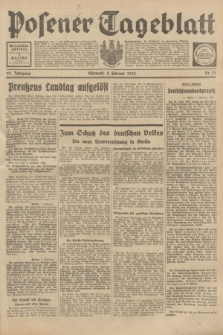 Posener Tageblatt. Jg.72, Nr. 31 (8 Februar 1933) + dod.