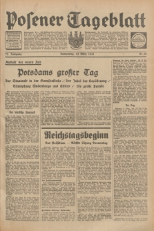 Posener Tageblatt. Jg.72, Nr. 68 (23 März 1933) + dod.