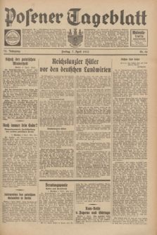 Posener Tageblatt. Jg.72, Nr. 81 (7 April 1933) + dod.
