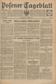 Posener Tageblatt. Jg.72, Nr. 86 (13 April 1933) + dod.