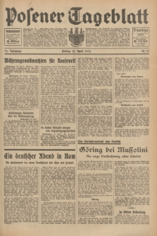 Posener Tageblatt. Jg.72, Nr. 91 (21 April 1933) + dod.