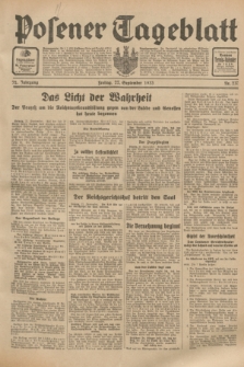 Posener Tageblatt. Jg.72, Nr. 217 (22 September 1933) + dod.